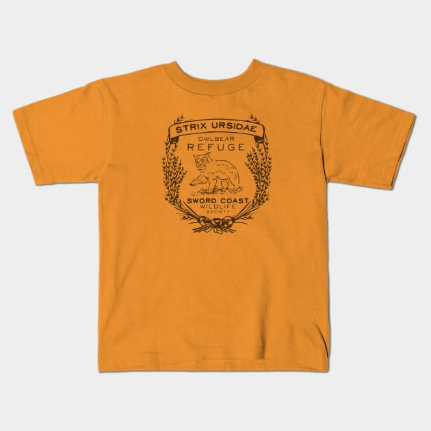 OwlBear Refuge Kids T-Shirt by DavidByronHicks